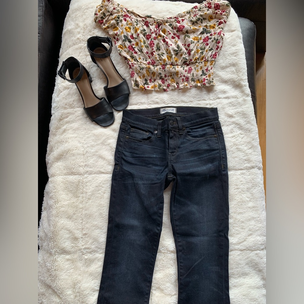 Madewell Skinny Skinny Crop Jeans size 25, dark denim wash, like new